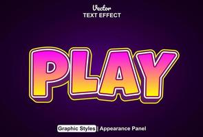 text effect play with graphic style and editable. vector