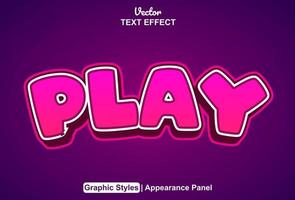 text effect play with graphic style and editable. vector