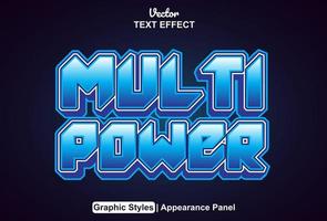 multi power text effect with graphic style and editable vector