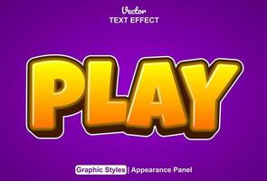 text effect play with graphic style and editable. vector