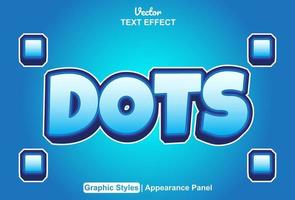 dots text effect with graphic style and editable vector