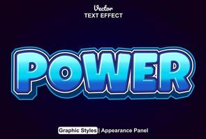 power text effect with graphic style and editable vector