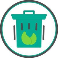 icono plano de papelera ecológica vector