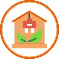 Eco Solar Home Flat Icon vector