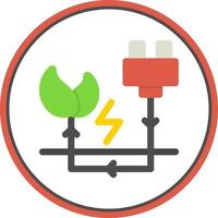 Energy Saving Flat Icon vector