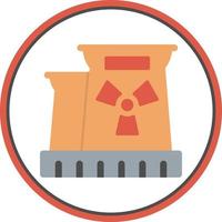 Nuclear Plant Flat Icon vector