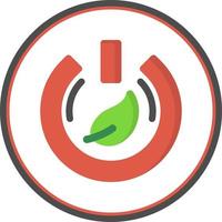 Eco Power Button Flat Icon vector