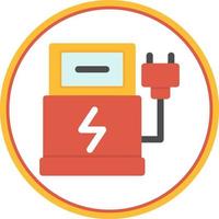 Electric Car Station Flat Icon vector