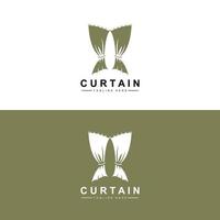 Home And Exhibition Curtain Logo Design, Building Decoration Vector Illustration