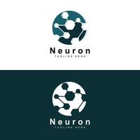 Neuron Logo Design Vector nerve cell illustration Molecular DNA health brand