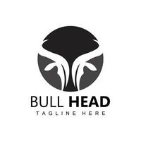 Bull Head Logo, Farm Animal Vector, Livestock Illustration, Company Brand Icon vector