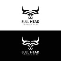 Bull Head Logo, Farm Animal Vector, Livestock Illustration, Company Brand Icon vector