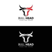 Bull Head Logo, Farm Animal Vector, Livestock Illustration, Company Brand Icon vector