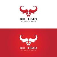 Bull Head Logo, Farm Animal Vector, Livestock Illustration, Company Brand Icon vector