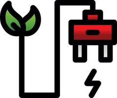 Eco Power Socket Flat Icon vector