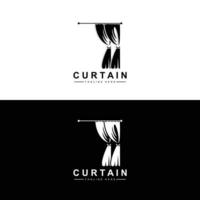 Home And Exhibition Curtain Logo Design, Building Decoration Vector Illustration