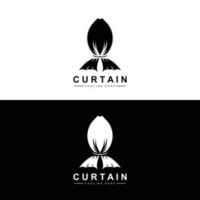 Home And Exhibition Curtain Logo Design, Building Decoration Vector Illustration