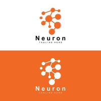 Neuron Logo Design Vector nerve cell illustration Molecular DNA health brand