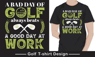 plantilla de diseño de camiseta de golf, vintage, tipografía pro vector