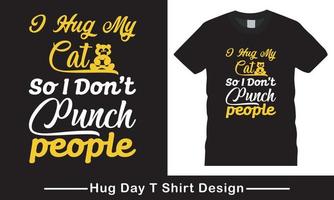 vector de día de abrazo, diseño de camiseta de vector de tipografía de abrazo