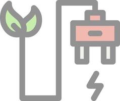 Eco Power Socket Flat Icon vector
