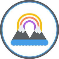 Rainbow Landscape Glyph Icon vector