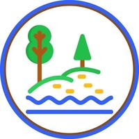 icono de glifo de paisaje de lago vector