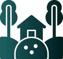 Cabin Landscape Glyph Icon vector