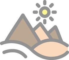 Pyramid Landscape Glyph Icon vector