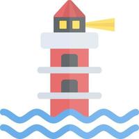 Lighthouse Landscape Glyph Icon vector