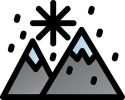 icono de glifo de paisaje nevado vector