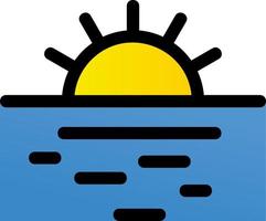 Sunrise Landscape Glyph Icon vector