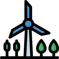 Windmill Landscape Glyph Icon vector