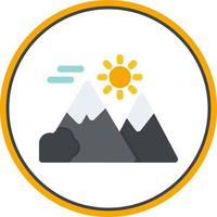 icono de glifo de paisaje de montañas vector