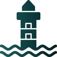 Lighthouse Landscape Glyph Icon vector