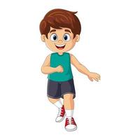 Vector cartoon happy boy running