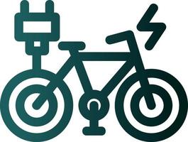 icono plano de bicicleta eléctrica vector