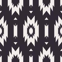 Ethnic Navajo black and white pattern. Black and white color southwest Navajo seamless pattern background. Modern boho pattern use for fabric, textile, home decoration elements, upholstery. vector