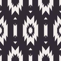 Ethnic Navajo black and white pattern. Black and white color southwest Navajo seamless pattern background. Modern boho pattern use for fabric, textile, home decoration elements, upholstery. vector