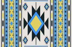 Ethnic Navajo seamless pattern. Colorful ethnic southwest pattern use for carpet, rug, tapestry, upholstery, home decoration elements. Modern ethnic boho southwest border stripes fabric design. vector