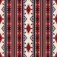 Ethnic Navajo seamless pattern. Traditional red color ethnic southwest stripes seamless pattern. Ethnic boho southwest border stripes use for fabric, home decoration elements, upholstery. vector