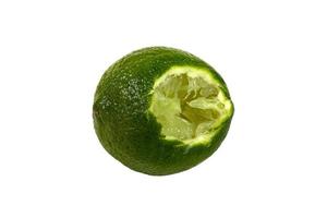 Lime fresh bitten off isolated photo