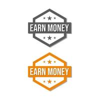 Earn money dollars income badge icon sign vector