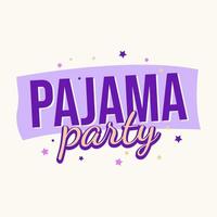 vector de banner de diseño de texto de fiesta de pijamas