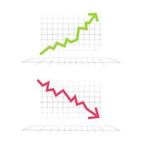 vector de diseño de símbolo de signo de gráfico de choque de crecimiento