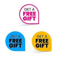 Get a free gift label icon sign design vector