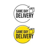 Same day delivery products icon label design vector