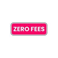 Zero Fees Discount Price Button Icon Label Design Vector