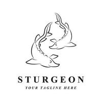 sturgeon logo and vector with slogan template