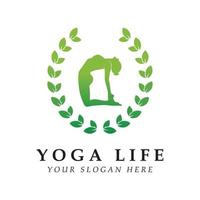 logotipo de yoga y vector con plantilla de eslogan